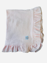 Load image into Gallery viewer, Gauze baby blanket- pink, ivory &amp; blue
